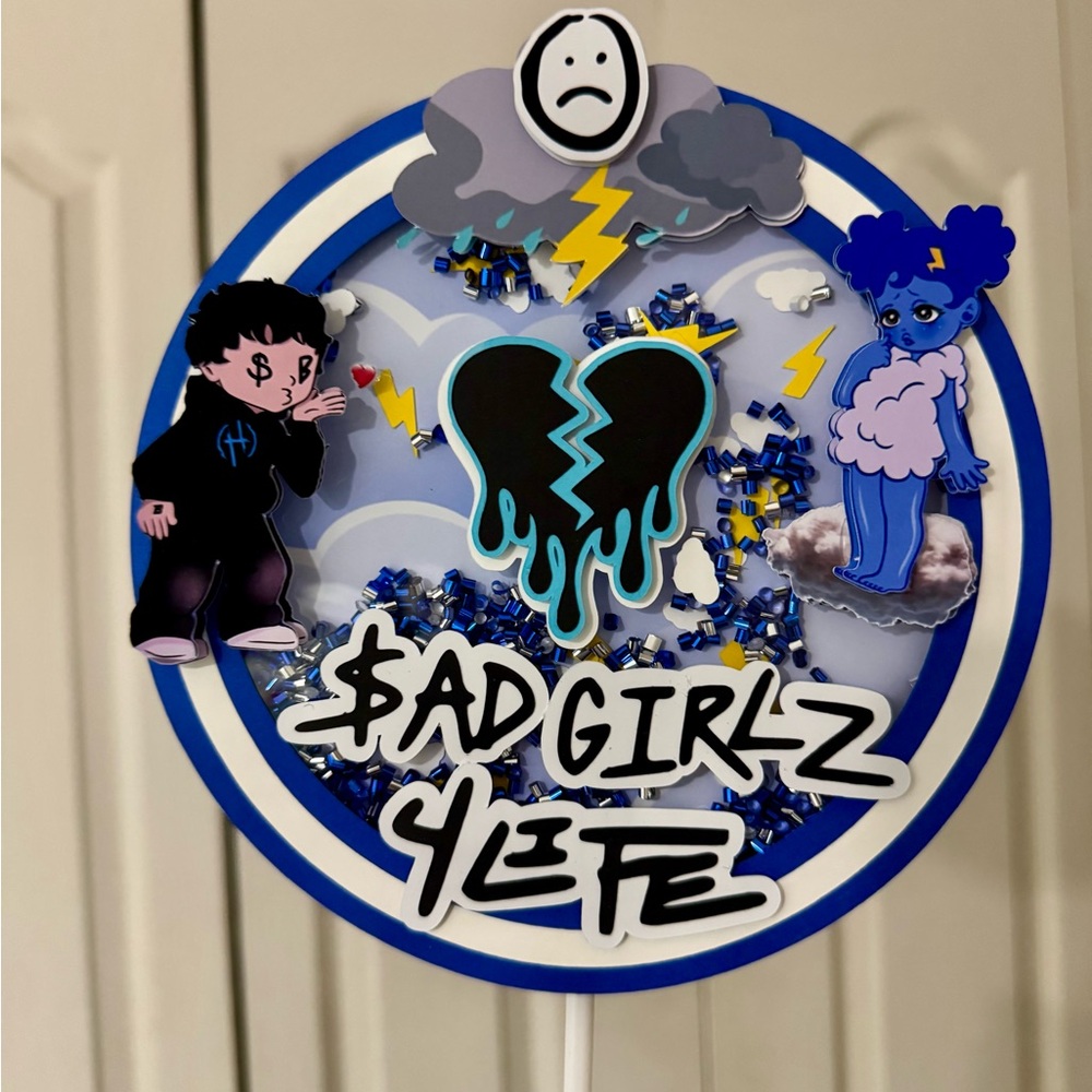 Junior h sad girlz themed birthday cake topper